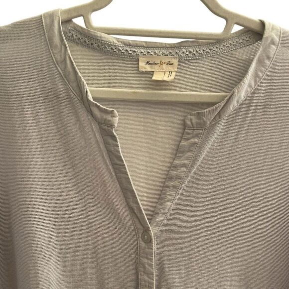 Anthropologie Meadow Rue Mesh Lace Embroidered Shirt Top Women’s Size Medium - Picture 2 of 6